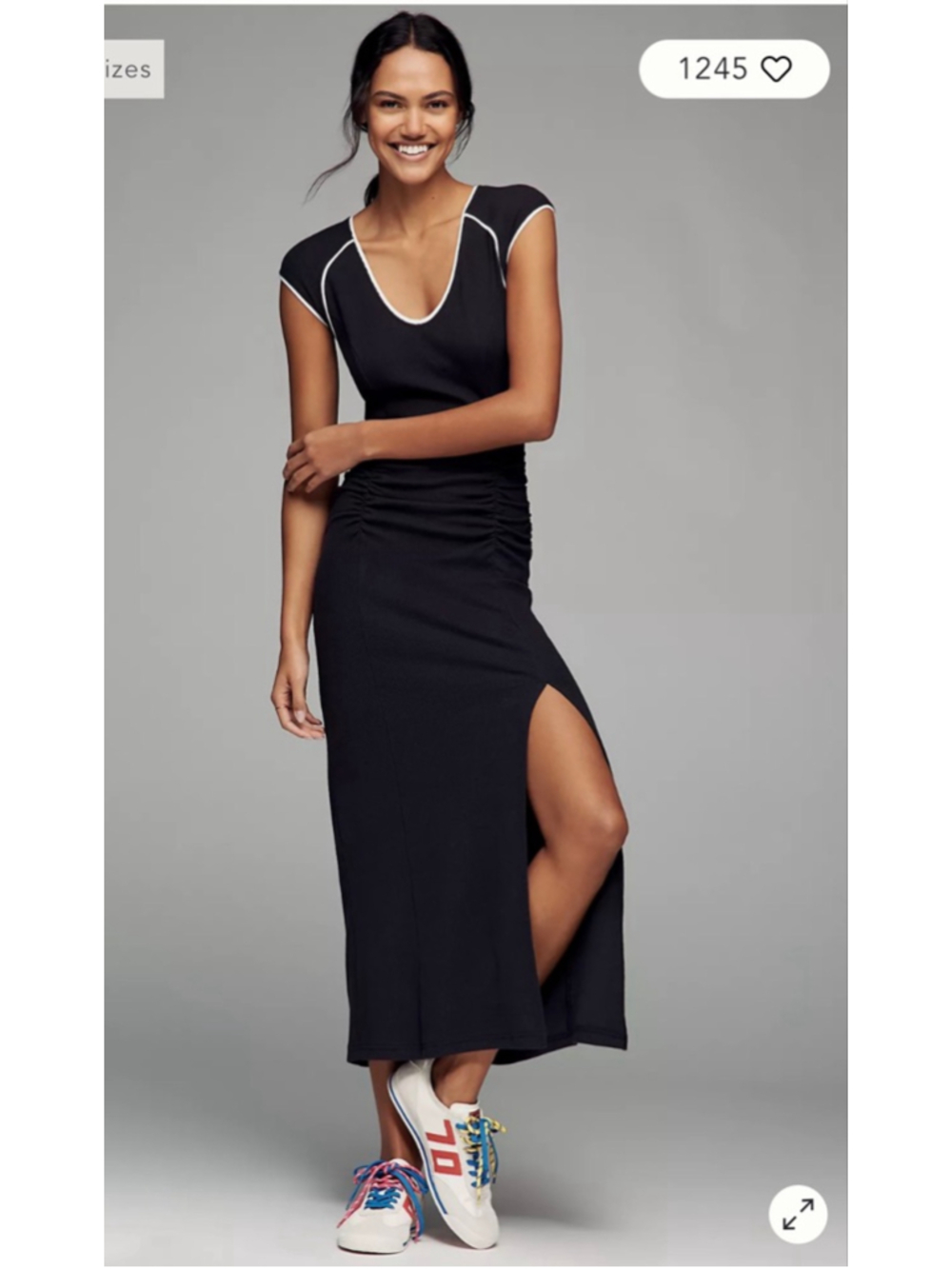 Anthro X DAILY PRACTICE| LINE IT UP V-NECK MAXI DRESS| NWT|Med